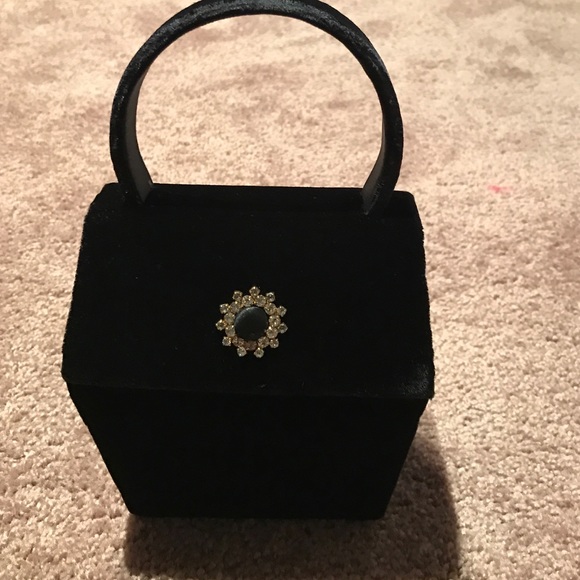 Black Velvet & Gold Formal Bag.