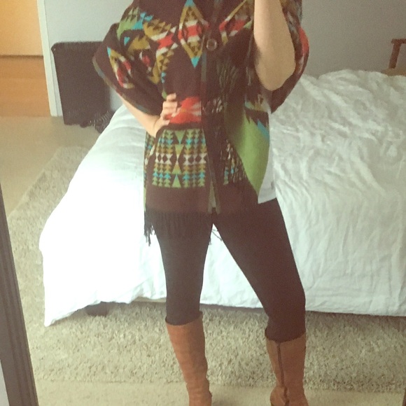 Navajo poncho w/ hood