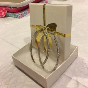 Sterling Silver Cubic Zarconia Hoop Earrings