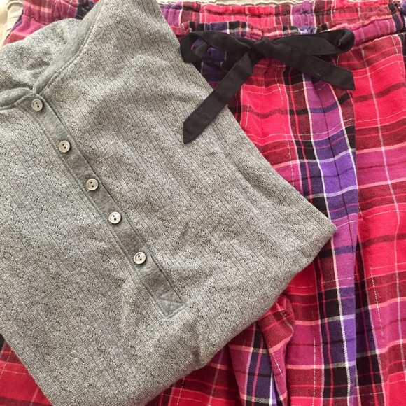 Silver sparkle Henley pajama top