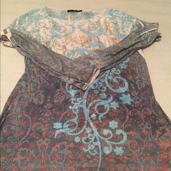 Seven Sheer/burn out long sleeve top