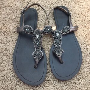 Gently used BCBG beaded sandals