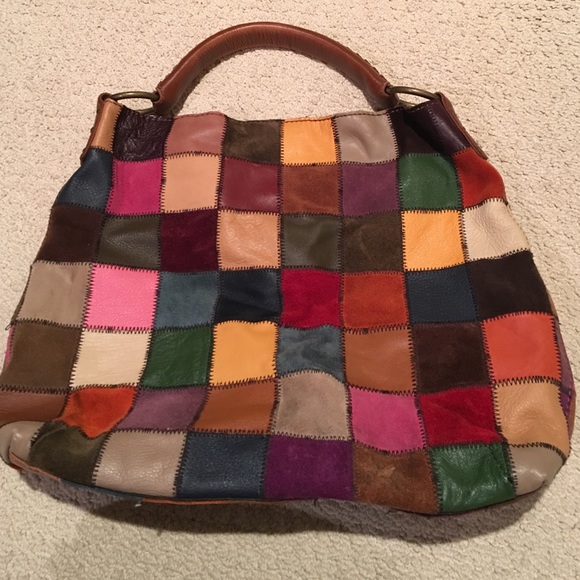 SALE! Lucky🍀 Brand Suede & Leather Patchwork Hobo