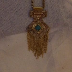 Cleobella gold fringe necklace new