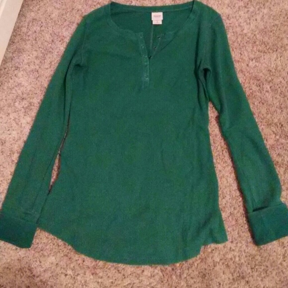Green thermal shirt.