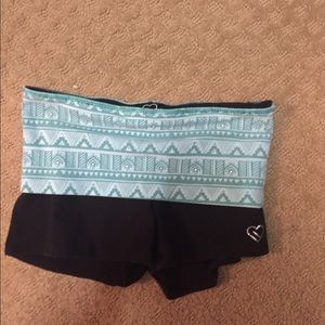 Black and blue yoga shorts