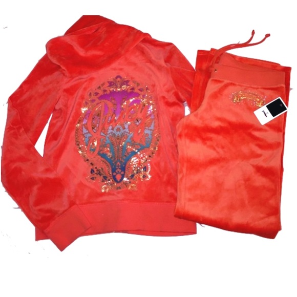 Juicy Couture Other - Orange Juicy Couture Velour Track Suit