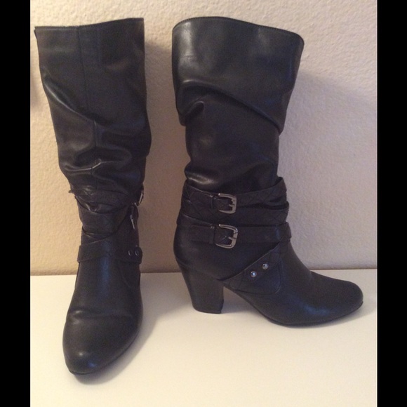 Black Wide Calf Boots