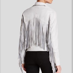 BLANK NYC Fringe Vegan Leather Biker Jacket