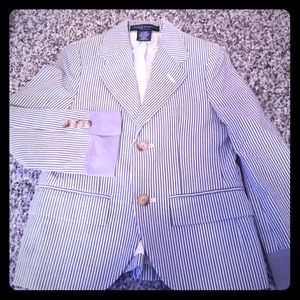 Blue and White Stripe Blazer for 5t