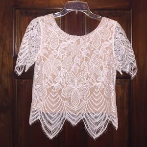 Express White Lace Top
