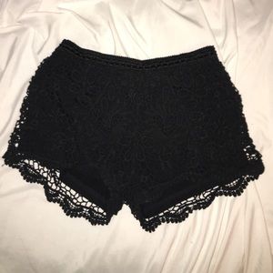 lace black shorts