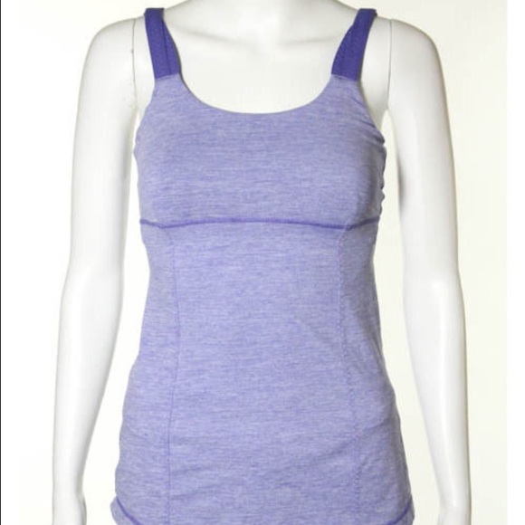 Lululemon double strap purple tank, back panel
