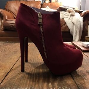 HOST PICK - New Burgundy Suede Platform Heels 10