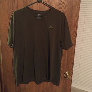 Lacoste green vneck shirt