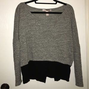 Gray Sweater with Black Trim