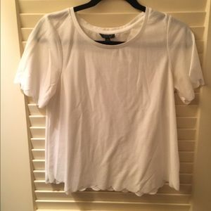 Top shop white top with scalloped edges!