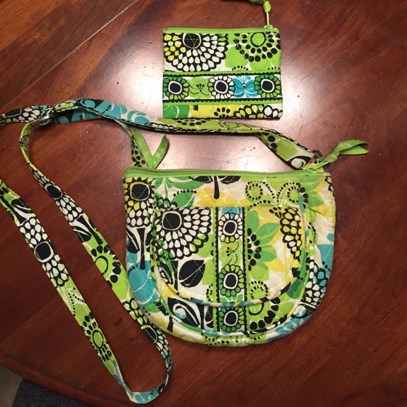 Vera Bradley Limes Up cross body and change purse