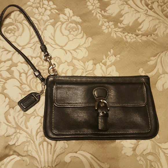 Coach Wristlet Black Leather