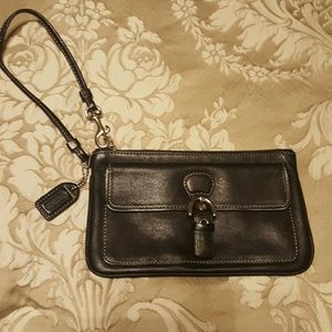 Coach Wristlet Black Leather