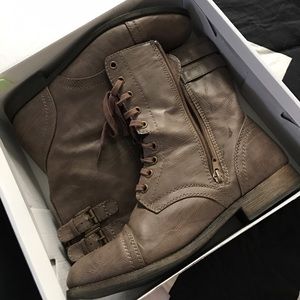 Taupe Combat Boots