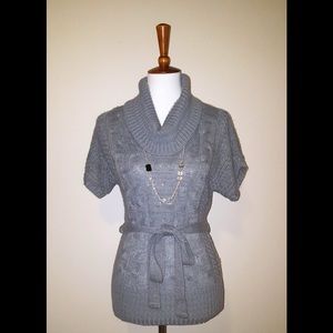 Charlotte Russe gray cowl-neck knit sweater