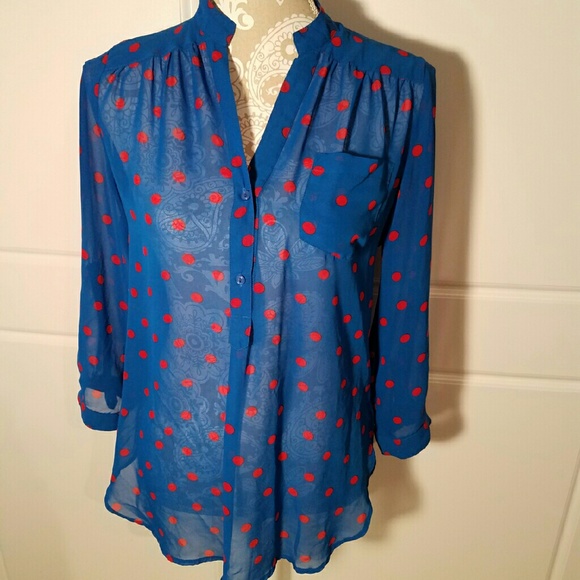 Sheer polka dot top