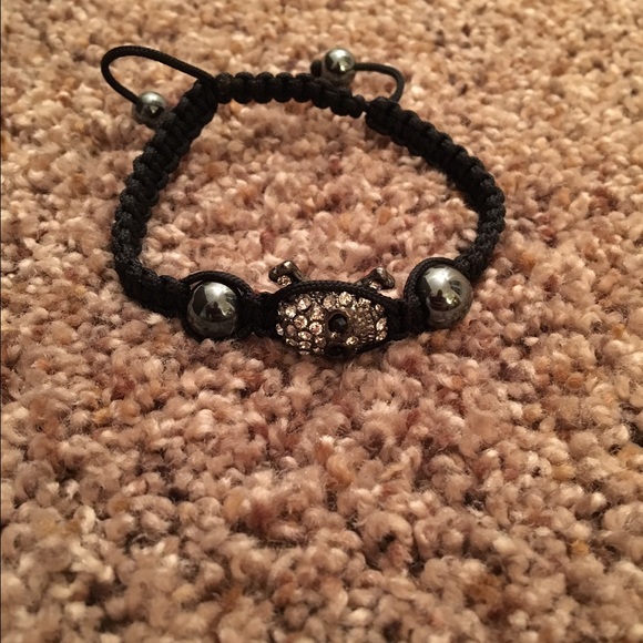 NWOT Black Skull & Cross Bones CZ Bracelet