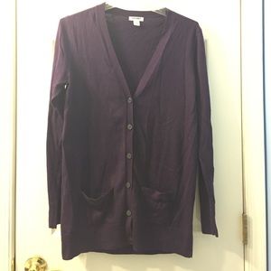 Dark Purple V Cardigan