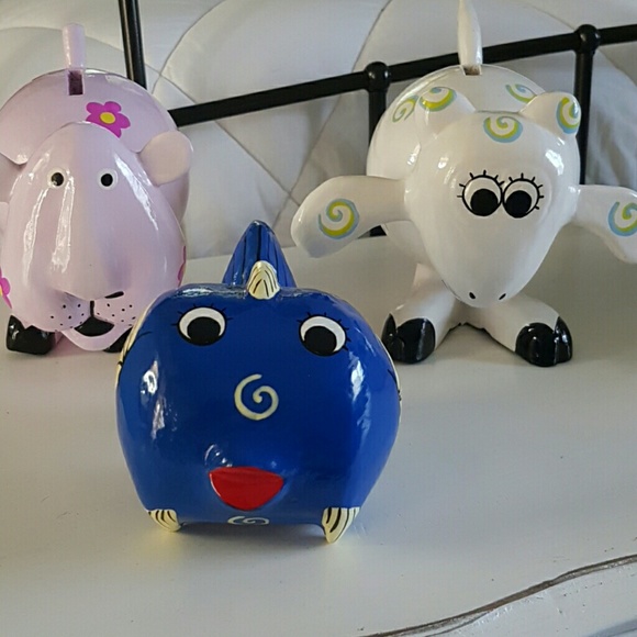 Balinese teak wood piggy banks