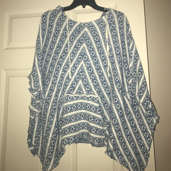 Hooded tribal sweatshirt/ poncho