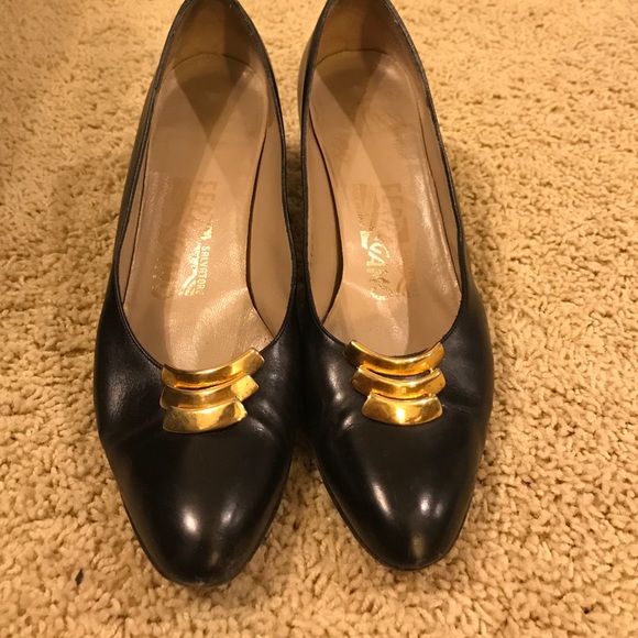 Small heel Ferragamo heels