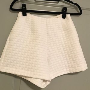 Cream checkered shorts