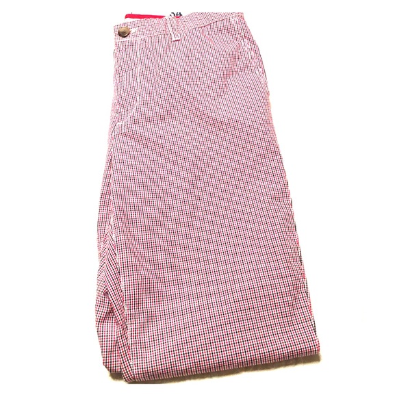 Awesome red and navy plaid men's pants 34x32