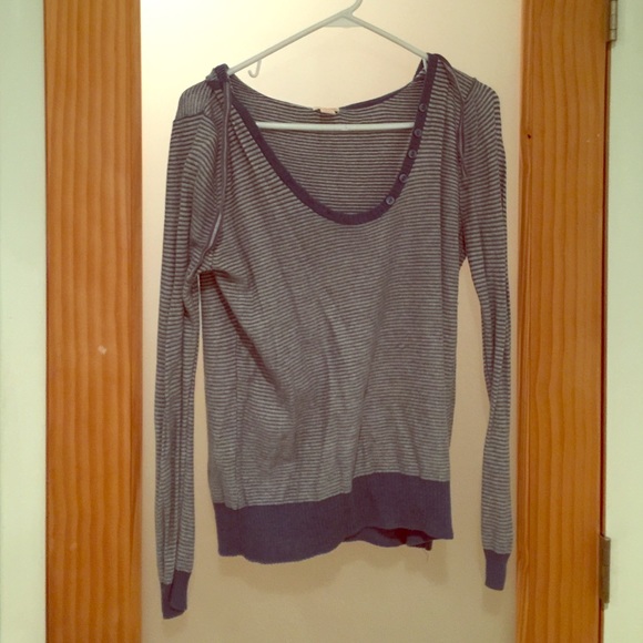 Navy blue and white light weight hoodie