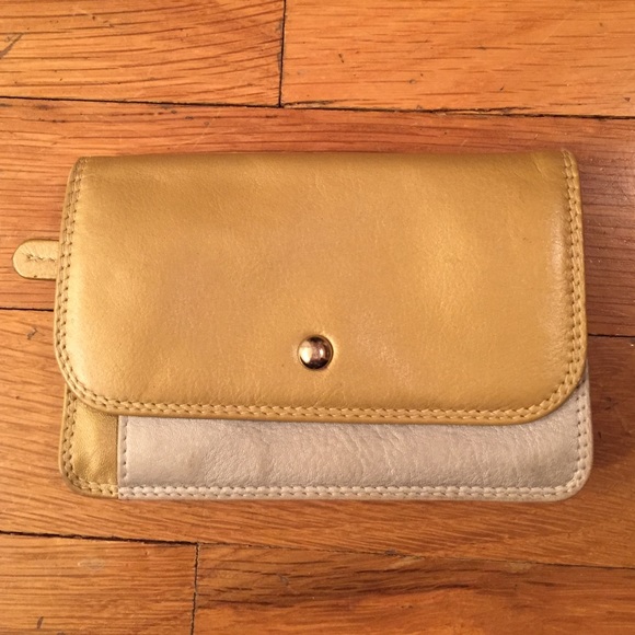 Silver and Gold Leather Mini Wallet