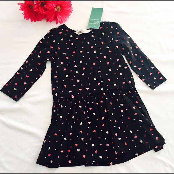 H&M Little Girl's Knit Dress with Hearts 💕