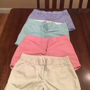 4 pairs of size 4 J. Crew shorts