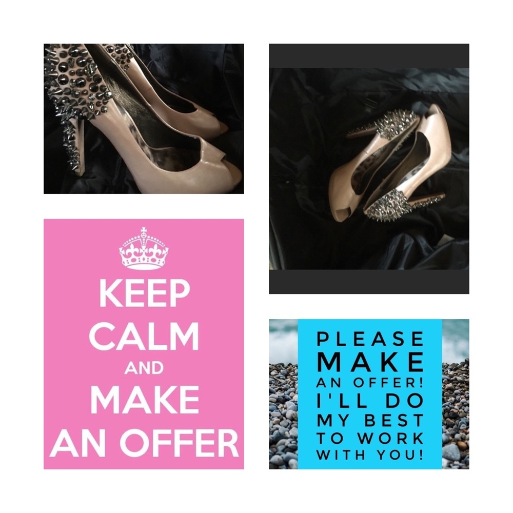 Sam Edelman Nude Sz.10...Spikes & Rhinsestones