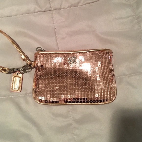 Coach Handbags - Coach pink sequin wristlet