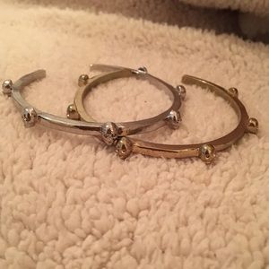Trendy Gold skull cuff bracelet