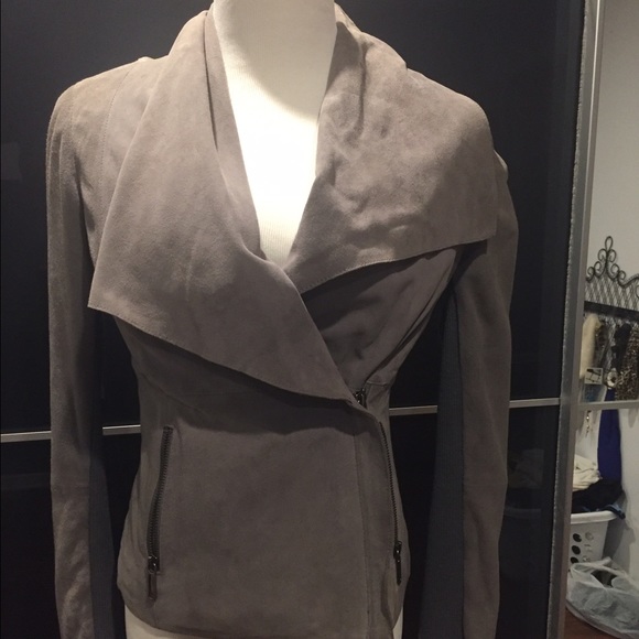 $795 Vince Suede Drape Jacket