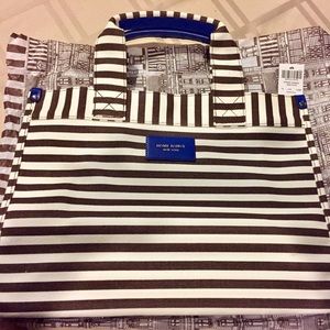NEW Henri Bendel Stripe Canvas Mini Tote