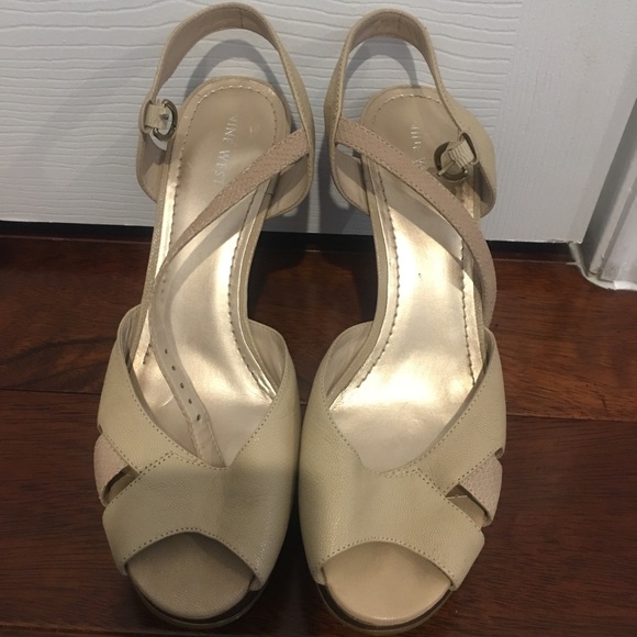 Nine West heels beige size 11