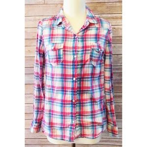 Pearl Snap Plaid Button Down