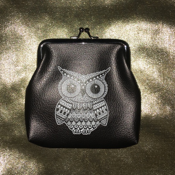 Vintage print coin purse/ID & cash holder- owl - Picture 2 of 4