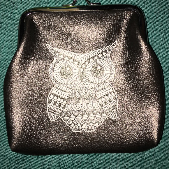 Vintage print coin purse/ID & cash holder- owl - Picture 3 of 4