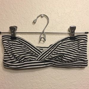 Black and White Striped Bandeau