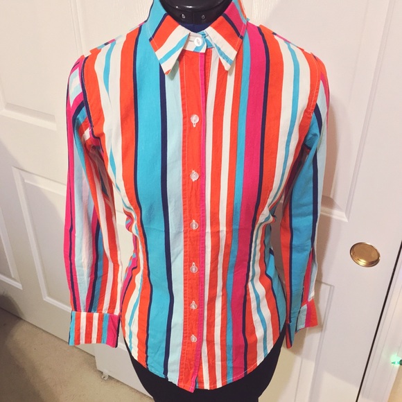 SOLD ❌ Lesley Evers striped blouse ✨💕⛱🌞