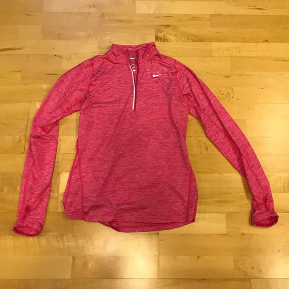 NWOT Nike pink top small dri-fit zip long sleeve